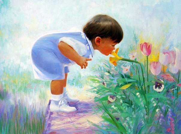 дети цветы